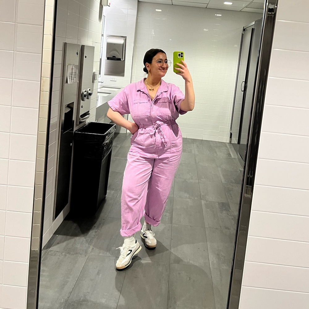 Pink Cotton Utility Jumpsuit / Worksuit